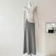Gray skirt for women 2025 spring and summer drooping modal loose versatile soft and casual simple A-line long skirt