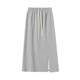Grey sweat skirt with terry skirt with autumn and winter slit medium-length pear shape high waist sports hip straight skirt