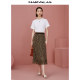 Mandesy ruffled floral skirt 2025 autumn new small flower full print irregular retro seven-point skirt