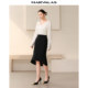 Mandesy solid color fishtail skirt 2025 autumn new skirt irregular design temperament versatile hip-cover skirt