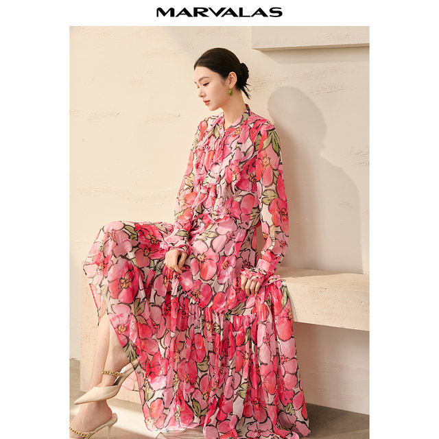 Mandesy design shirt 2025 autumn new fashion contrast printed shirt lace flared sleeve top for women