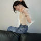 Wide color apricot v-neck lace short shirt blouse for women 2025 spring and summer new temperament cardigan jacket top