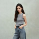ochirly Oushili Acetate cotton pit knitted vest women's top slim fit and new products for spring 2025
