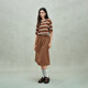 ochirly Oushili striped embroidered short-sleeved T-shirt women's top casual loose sports new products for spring 2025
