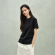 ochirly Oshili imported heavyweight pure cotton short-sleeved T-shirt women's top simple and versatile 2025 spring new product
