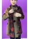 Spring and Autumn coat printed jacket middle-aged mothers wear hooded lapels to make them look slim, loose waist-hugging mid-length windbreaker trend