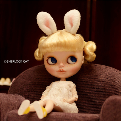 taobao agent ｝ Transformed into a little rabbit 工 handmade rabbit ears Blythe little cloth doll hair accessories 3 points bjd Ye Luoli salon