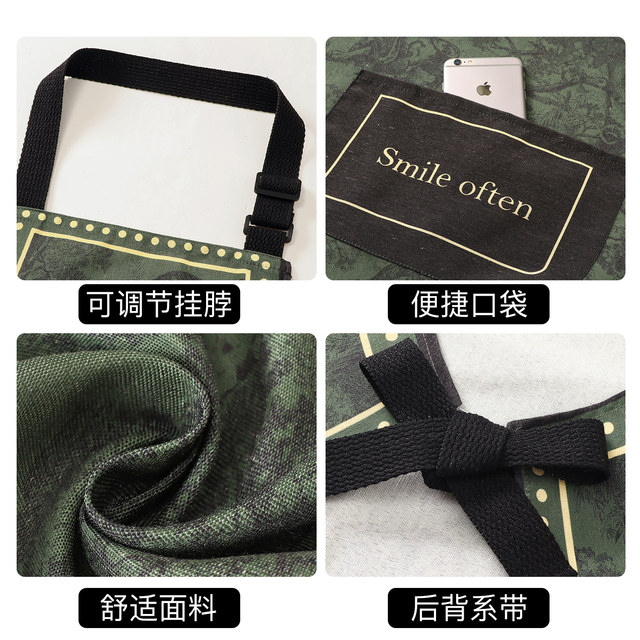 Gardening apron kitchen home fashion canvas work clothes women's catering work special popular 2025 new style cooking