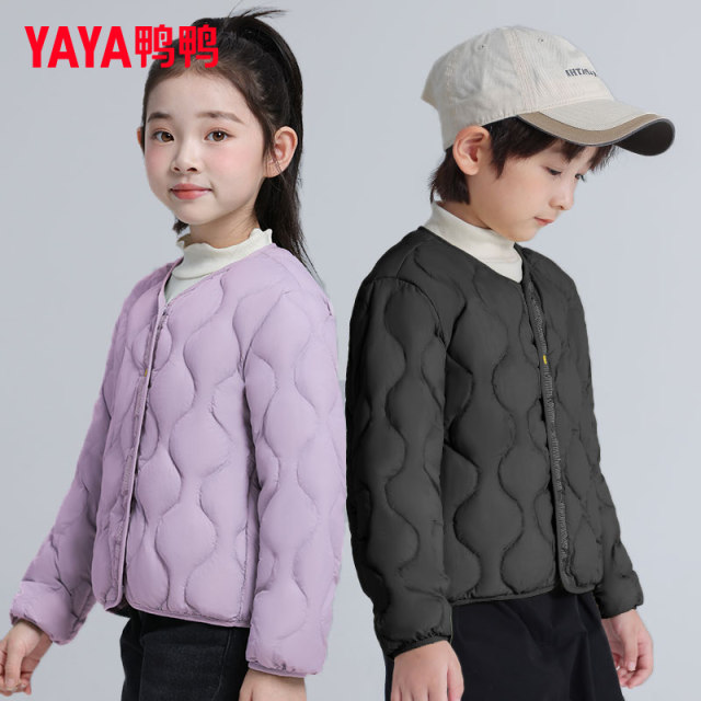YaYa 2024 children's light down jacket inner jacket outer wear for boys and girls foreign style autumn and winter new fashion short style casual