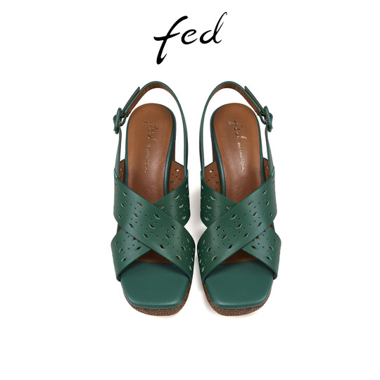 
Fed thick-soled fish mouth sandals summer new women's shoes fashionable square toe wedge sandals women's model S0505-YAB265
