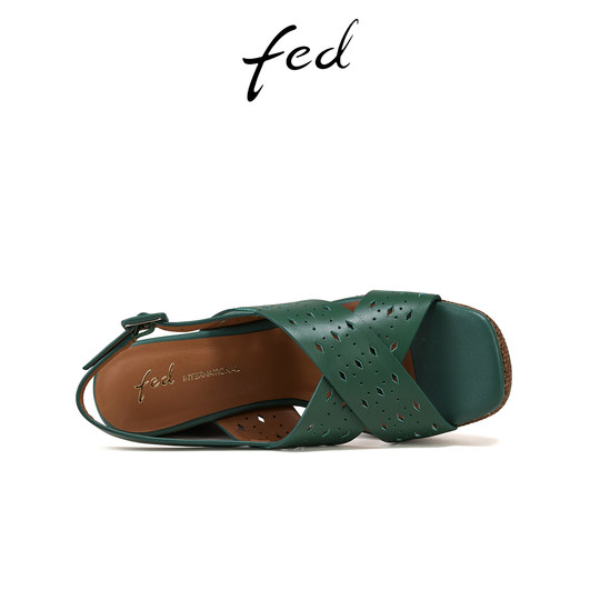 
Fed thick-soled fish mouth sandals summer new women's shoes fashionable square toe wedge sandals women's model S0505-YAB265
