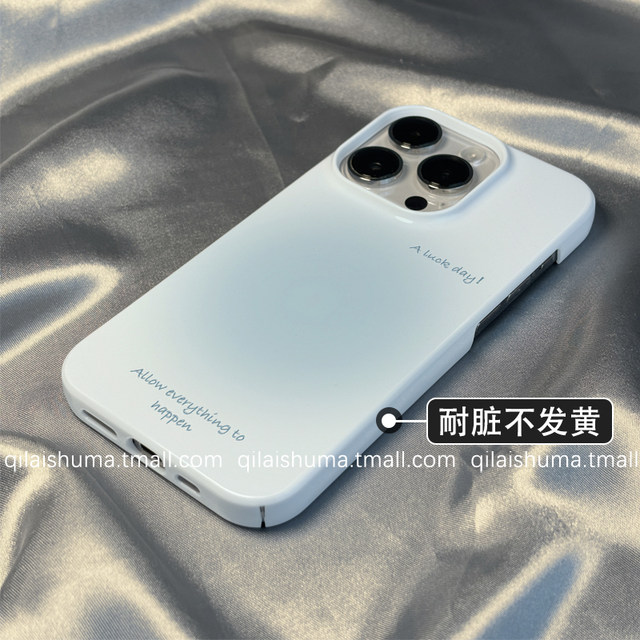 Qilai film shell is suitable for Apple 17/16promax mobile phone case new iPhone15/14 simple ins style blue blooming 13 anti-fall 12 hard 11 protective cover xs silicone xr female soft