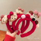 Cute red headband for women 2025 new bear face wash headband lamb hair makeup mask hair clip