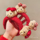 Cute red headband for women 2025 new bear face wash headband lamb hair makeup mask hair clip