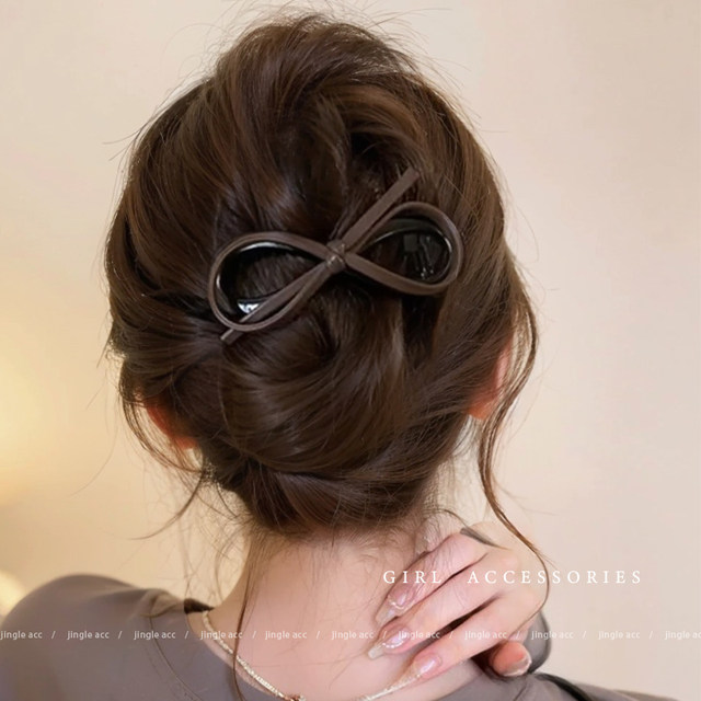 Bow hair clip one-line clip for women 2025 new high-end style hair twist clips with large hair volume and headpiece
