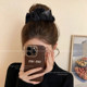 Light luxury satin ball hair clip for women 2025 new high-end back head hair clip hair shark clip hair accessory