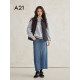 A21 women's black sleeveless cotton jacket 2024 Winter new simple vest dark buckle down cotton polo collar cotton clothes