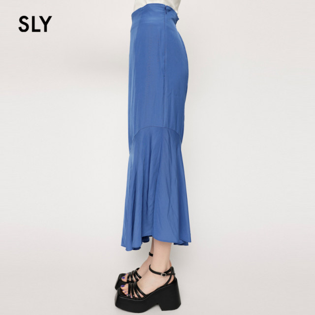 Sly spring new product elegant lady style high waist asymmetric fishtail half body skirt 030GSL31-5410
