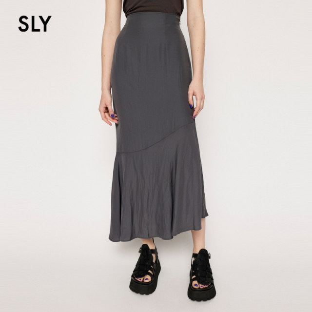 Sly spring new product elegant lady style high waist asymmetric fishtail half body skirt 030GSL31-5410

