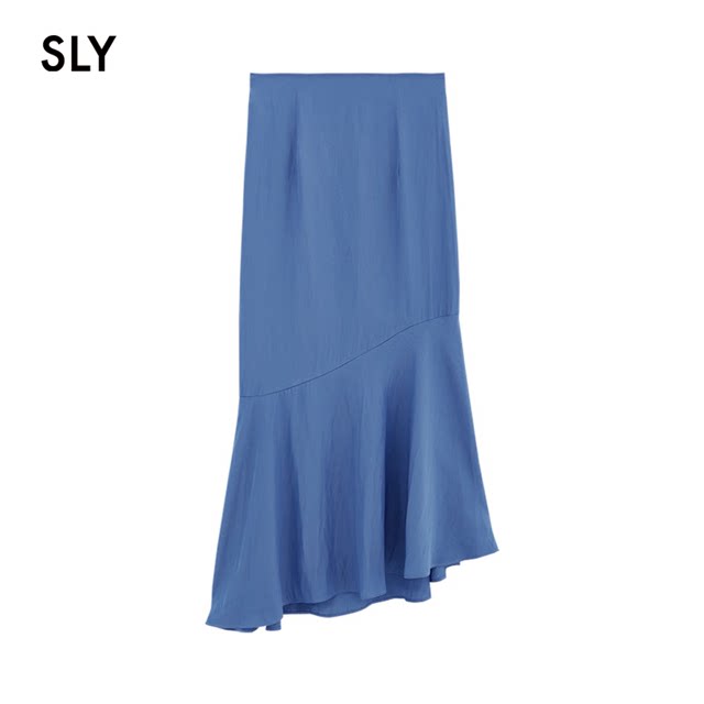 Sly spring new product elegant lady style high waist asymmetric fishtail half body skirt 030GSL31-5410
