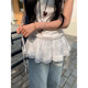 Homemade ~ Puffy little butt curtain white mesh butt curtain layered short skirt for women one-piece lace-up skirt