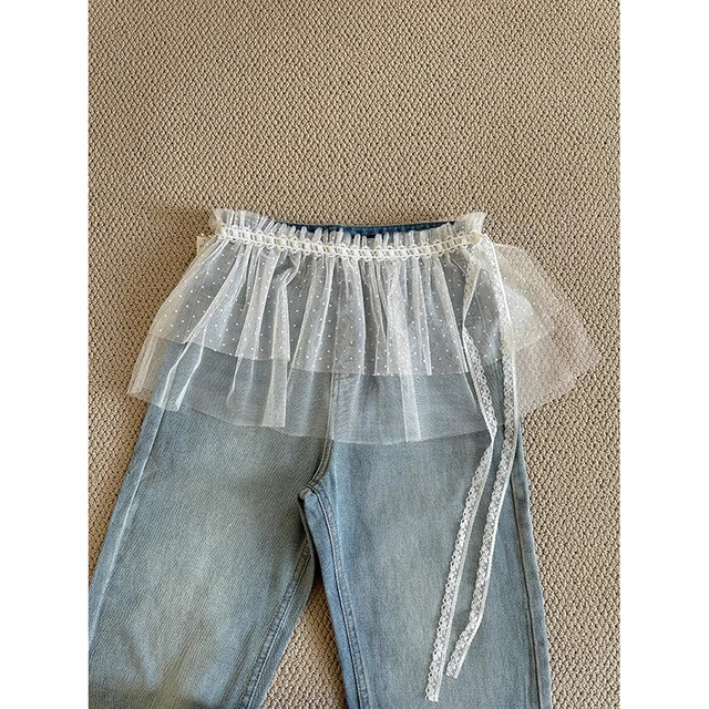 Lace butt curtain for women in autumn and winter 2025 spring new product layered dress with skirt curtains fashionable white lace skirt