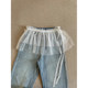 Lace butt curtain for women in autumn and winter 2025 spring new product layered dress with skirt curtains fashionable white lace skirt