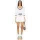 [New Summer Product] THE UPSIDE SOONY V-neck Sweater White REVOLVE niche new style