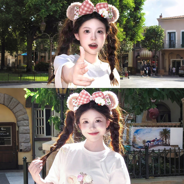 Disney Plush Headband Women's 2025 New Face Wash Amusement Park Headband Daffy Bear Sailor Hat Hairpin Hair Accessory