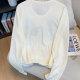 Cartoon printed long-sleeved T-shirt for women in summer lazy holiday sunscreen blouse loose large size 300 Jin [Jin equals 0.5 kg] fat mm top