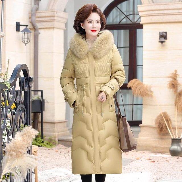 Duck duck middle -aged mother winter long down jacket 2023 new winter middle -aged and elderly female temperament jacket
