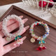 
Colorful crystal cherry hair ring for women high elastic ponytail hair rope durable head rope bracelet dual-purpose rubber band best friend hair accessories