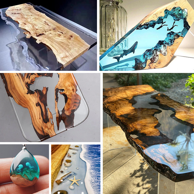 Epoxy resin AB glue high transparent hard glue river table diy material specimen amber production handmade crystal glue