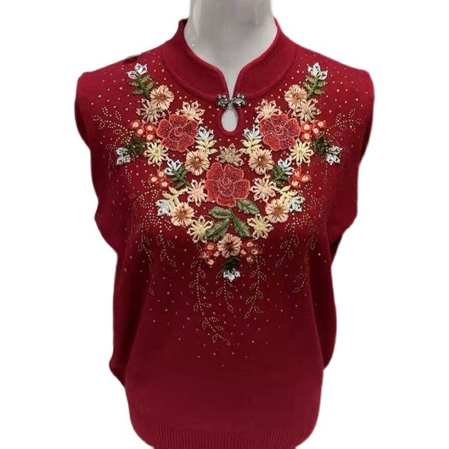 Fashionable fat mother's spring and autumn sweater plus plus size middle-aged and elderly female grandmother winter knitted bottoming shirt top