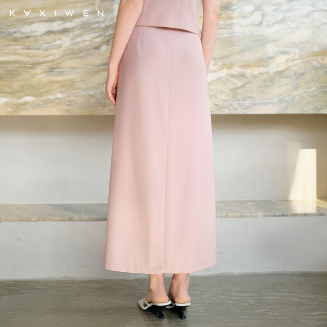 Jason Wen's retro straight skirt for women 2025 spring new high-waisted temperament slim commuter hip-packing skirt
