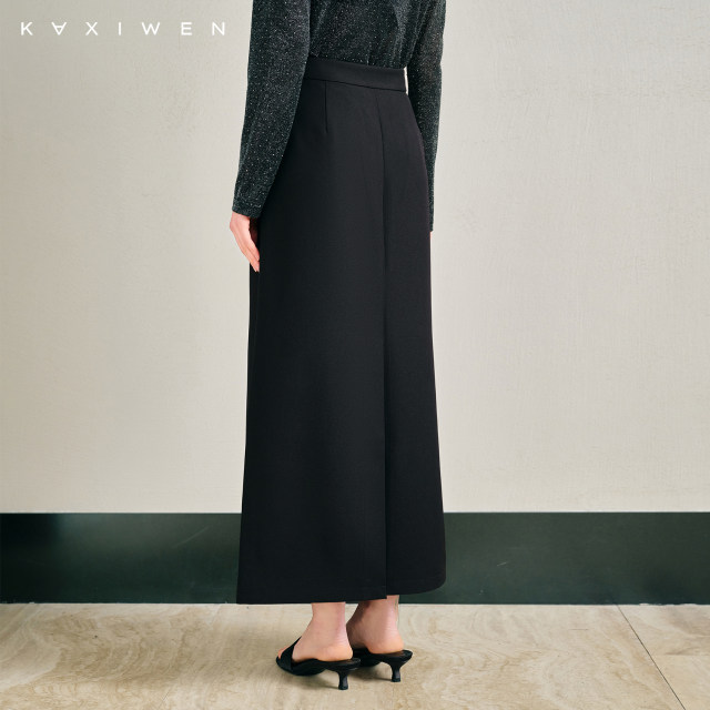 Jason Wen's retro straight skirt for women 2025 spring new high-waisted temperament slim commuter hip-packing skirt

