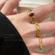 
Medium-old gold enamel pattern ring for women niche design high-end index finger ring retro new Chinese finger ring
