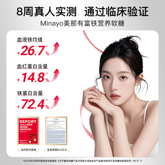 Minayo Iron Rich Gummies Vitality Iron Teen Women Iron Supplement Pregnant Women