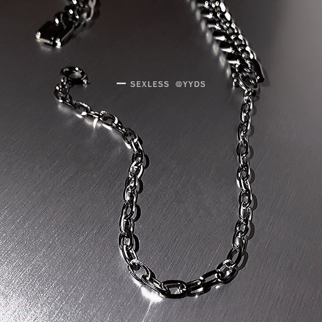 yyds silver removable extended chain necklace ins simple versatile bracelet extended chain cold style DIY accessories