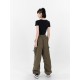 Black cotton hollow short-sleeved T-shirt for women in women's slim summer new high-waisted navel-exposed top ins Korean style