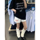 White polka dot embroidered sports shorts for women in summer thin casual loose small high waist design wide-leg pants