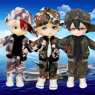 taobao agent OB11 baby uniform suite camouflage hat GSC body yMy pants BJD12 points doll jacket