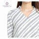 TRIBECA Tribeca Shopping Mall same style for women's fashionable striped V-neck horn trunk quarter-sleeved shirt