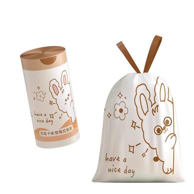 
Large roll thickened rich rabbit garbage bag hand bag student office storage bag kitchen cleaning bag