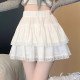 White fluffy cake skirt short women's summer large-size French ballet style ruffle skirt high waist A-line skirt
