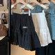 Ballet style white puffy skirt for women summer large size high waist slim small cake skirt covering hips A-line short skirt
