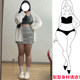 Gray sweat skirt sports skirt for women in summer, versatile large size anti-lighting and covering hips to make them look slim and hot girl A-line hip-pack short skirt
