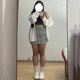 Gray sweat skirt sports skirt for women in summer, versatile large size anti-lighting and covering hips to make them look slim and hot girl A-line hip-pack short skirt
