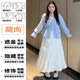 
Gentle style white cake skirt for women long summer slightly fat large size elastic high waist slim A-line puff fairy skirt