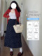 Retro black polka dot skirt for women in summer large size pear shape, slim high waist slit A-line suit long skirt